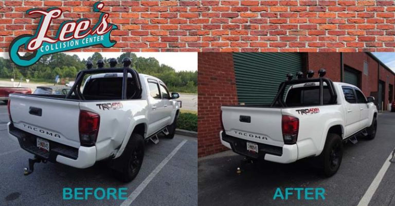 White 2017 Toyota Tacoma Before/After Repair